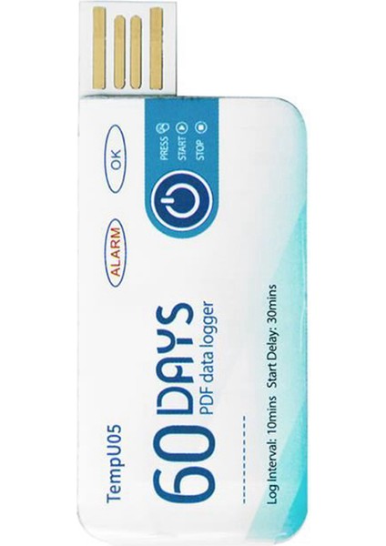 2x Sıcaklık Veri Günlüğü TEMPU05 60 Gün Pdf Rapor Sıcaklık Kaydedici Tek Kullanım USB Sıcaklık Kayıt Aleti (Yurt Dışından) modelleri