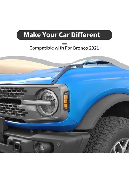 Ford Bronco Için Ön Turning Light Lamba Taraf Uyarı Lamba Çerçevesi Kapak 2021-2024 Dış Aksesuarlar (Yurt Dışından) fırsatları