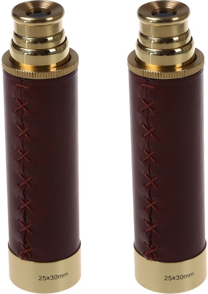 2x Cep Teleskop Pirinç 25X30 Dürbünler Monoküler Teleskop El Teleskop Altın (Yurt Dışından)