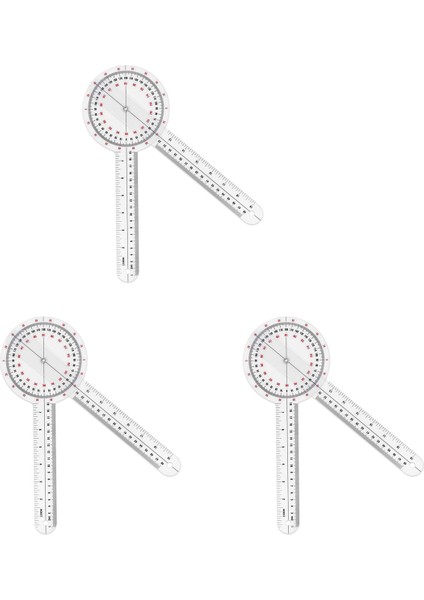 3pcs 12 Inç Gonyometre, Şeffaf Ortopedik Açılı Cetvel Plastik Gonyometre 360 ​​derece Spinal Gonyometre (Yurt Dışından)