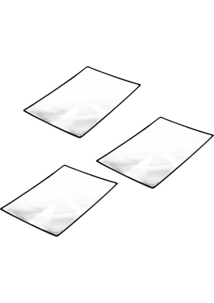 3x Okuma Destek Sayfası Büyüteç Büyüteç Cam 3-Zoom Siyah (Yurt Dışından)