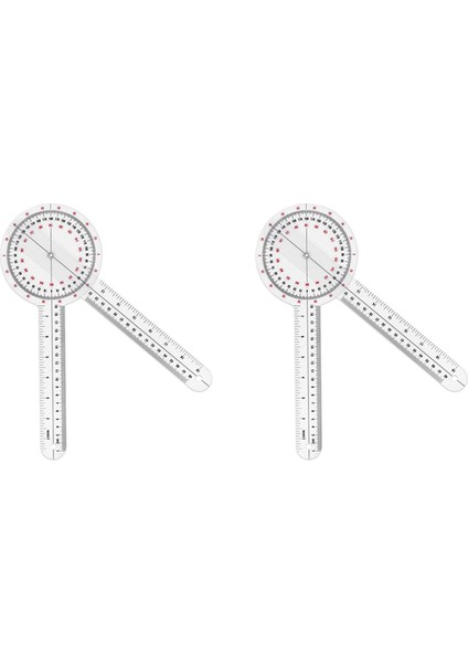 2x 12 Inç Gonyometre, Şeffaf Ortopedik Açı Cetvel Goniyometre 360 ​​derece Vücut Ölçümü Için Spinal Gonyometre (Yurt Dışından)