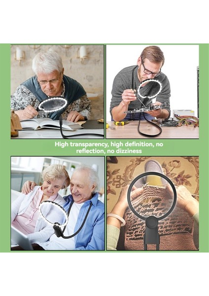 Taşınabilir Boyun 24 LED Işıklarla Esnek Büyüteç Taşınabilir Hd Büyüteç Yaşlı Okuma Takı (Yurt Dışından) fiyatları