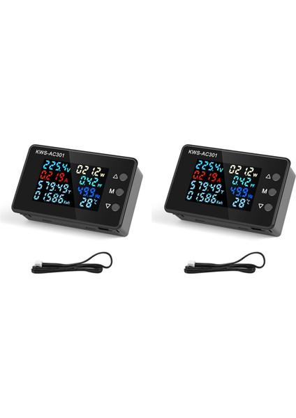 2x Dijital Ekran Akım Voltmetre 50-300V Ac Wattmetre Çok Funcektif Elektrik Ölçer Güç Dedektörü Ac 20A (Yurt Dışından) indirimleri