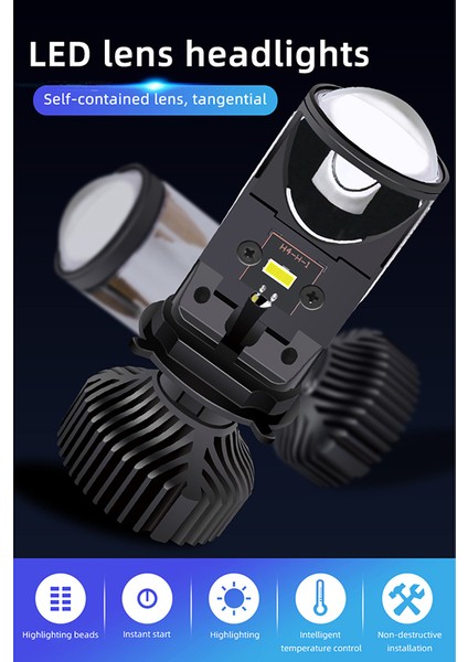 60W/ÇIFT Lamba H4 LED Mini Projektör Lens Otomobiller Ampul 8000LM Dönüşüm Kiti Hı/lo Işın Far Rhd Lhd Sağ (Yurt Dışından) fiyatları