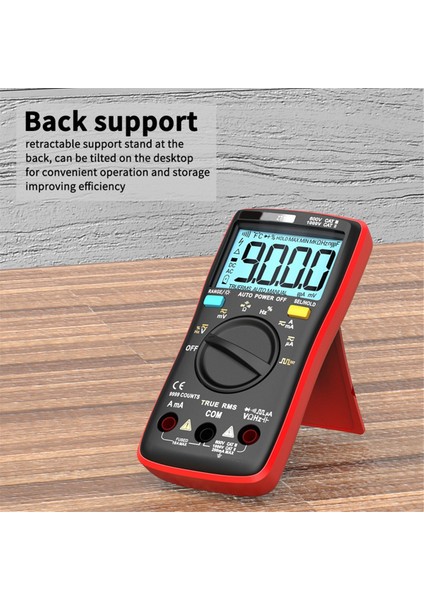 AN8009 Arka Işık LCD Multimetre Test Cihazı Voltmetre Ölçer Taşınabilir Çok Fonksiyonlu Akıllı Dedektör Kırmızı (Yurt Dışından) indirimleri