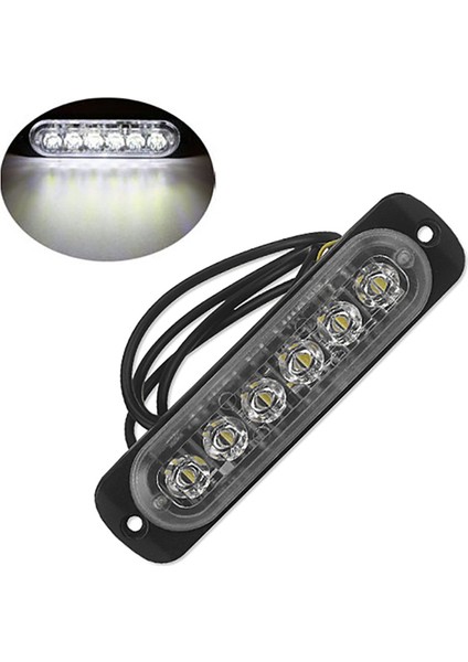 2 Pcs 12V-24V 6led Hafif Flaş Acil Araç Aracı Uyarı Flaş Yanıp Sönen, Mavi Beyaz (Yurt Dışından) fırsatları