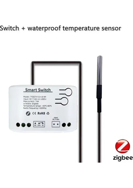 Tuya Smart Zigbee Switch Sıcaklık Sensörü Pasif Kuru Iletişim Zigbee Rölesi Ev Asistanı Dc 7-32V ile Çalışma (Yurt Dışından) fırsatları