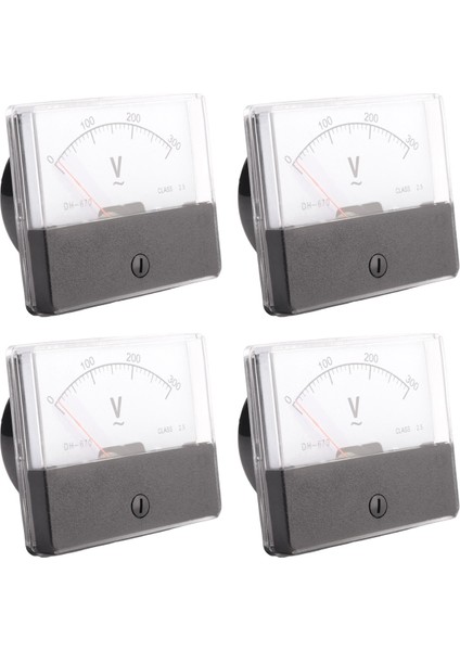 4x Dikdörtgen Ac 0-300V Gösterge Analog Voltaj Panel Ölçer Voltmetre DH670 (Yurt Dışından)