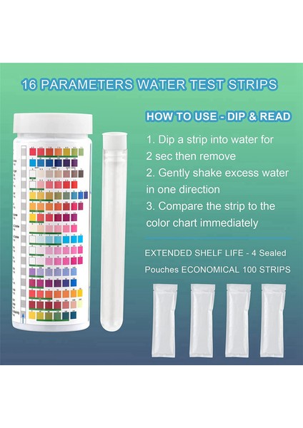 17 Arada Tam Su Testi Kiti Ev Için, 200 Şerit + 4 Içme Suyu Için Su Testi Kiti Kolay Test, Ph, Kurşun (Yurt Dışından) modelleri