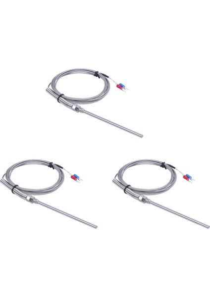 3x K Tip 0-800 Derece Celsius Termokupl Prob Sensörleri 2m 6.5ft (Yurt Dışından)