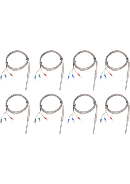 8x 0-400C PT100 Tip 5mm x 50MM Sıcaklık Kontrolör Termokupl Probu 2 Metre (Yurt Dışından)