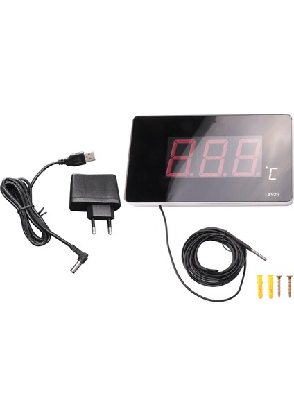 Su Balık Tankı Dış Sıcaklık Ölçer Için LED Ekran ve Su Geçirmez Prob Termometresi ile Havuz Termometresi Ab Fişi (Yurt Dışından)