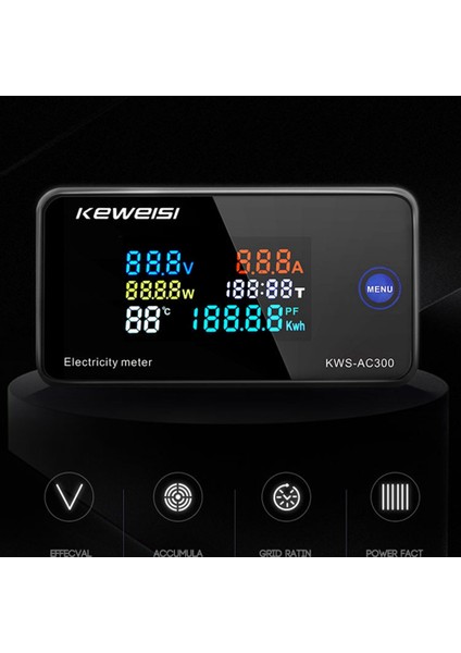Keweisi 2 Set KWS-AC300 Dijital Voltmetre Ac 50-300V 45-65Hz Power Enerji Ölçer LED Wattmetre Dedektörü, 0-10A ve 0-100A (Yurt Dışından) fırsatları