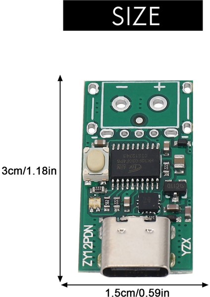 3x Usb-C Pd2.0/3.0-Dc Dönüştürücü Güç Kaynağı Modülü Yasası Hızlı Şarj Tetikleme Anketi Dedektörü Test Cihazı (ZY12PDN) (Yurt Dışından) fiyatları