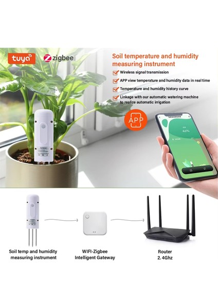 Zigbee Bitki Monitörü Açık Toprak Sıcaklık Ölçer Nem Nem Test Cihazı Bahçe Otomasyonu Sulama Tuka Dedektörü (Yurt Dışından) fiyatları