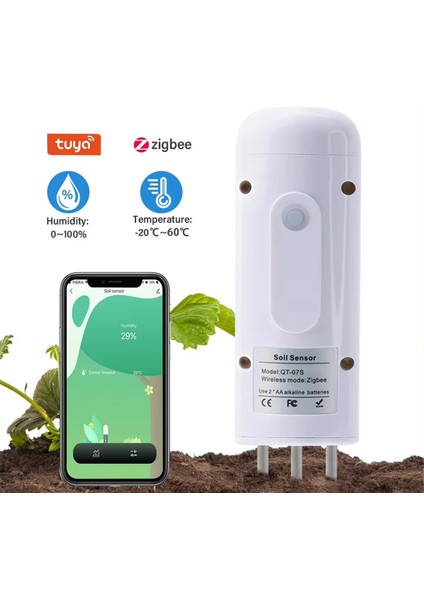 Zigbee Bitki Monitörü Açık Toprak Sıcaklık Ölçer Nem Nem Test Cihazı Bahçe Otomasyonu Sulama Tuka Dedektörü (Yurt Dışından) fırsatları