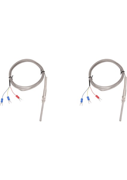 2x 0-400C PT100 Tip 5mm x 50MM Sıcaklık Denetleyicisi Termokupl Probu 2 Metre (Yurt Dışından)