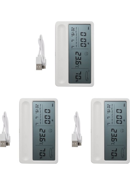 3x Dijital Higometre Termometre Iç Mekan Oda Sıcaklığı Nem Metre LCD Stand Manyetik Destek Sensörü Monitörü (Yurt Dışından)