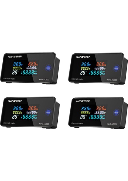 4x Keweisi, KWS-AC300 Dijital Voltmetre Ac 50-300V Voltaj 45-65Hz Güç Enerji Ölçer LED Wattmetre 0-10A Detektörü A (Yurt Dışından)