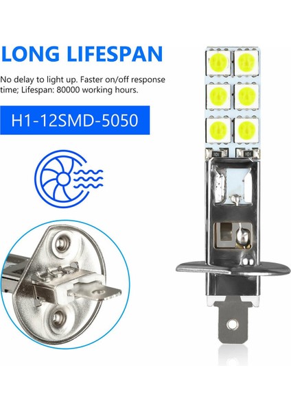 12PCS H1 6000K Süper Beyaz 80W LED Far Ampulleri Kiti Sis Sürüş Işığı (Yurt Dışından) fırsatları