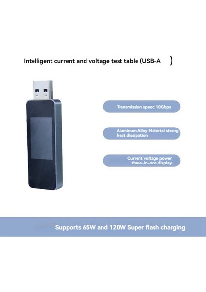 Itgz 3&#39;ü 1 Arada Voltaj Akım ve Güç Test Cihazı Metre 4-30V 0-3A 0-90W Hızlı Şarj Voltmetre Test Cihazı Usb-A (Yurt Dışından)