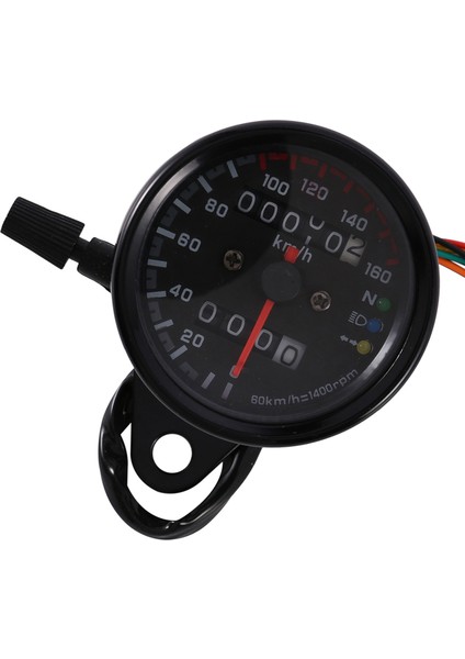 12V Motosiklet 0-160 Km/s LED Gösterge Kilometre Sayacı, Universal Cafe Racer Gauge, Tek Gösterge (Siyah) (Yurt Dışından) fırsatları