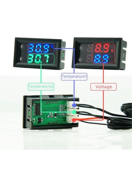 Mini Doğru Akım 4-28V Dijital Termometre Çift Ekran Dedektörleri Snowmobile Mum Sıcaklığı Araç Termometresi B (Yurt Dışından) modelleri