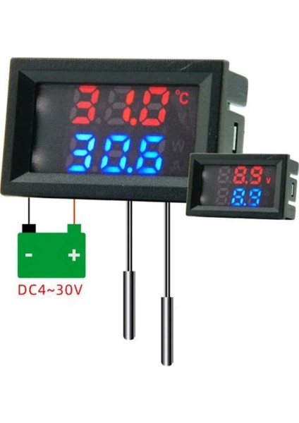 Mini Doğru Akım 4-28V Dijital Termometre Çift Ekran Dedektörleri Snowmobile Mum Sıcaklığı Araç Termometresi B (Yurt Dışından) fırsatları