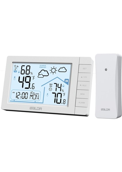 Kablosuz Sensörlü Baldr Kablosuz Hava Istasyonu Dcf Radyo Kontrollü Saat Iç/dış Mekan Termometresi Higometre Higometre (Yurt Dışından)