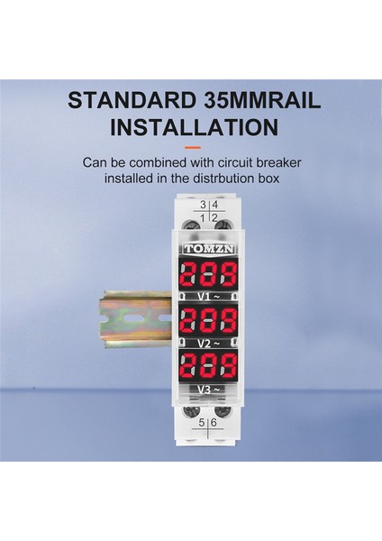 Tomzn Din Rayı 18MM Voltaj Ölçer Ac 40-500V Üç Faz Modüler Voltmetre Göstergesi LED Dijital Ekran Dedektörü, Beyaz (Yurt Dışından) fiyatları