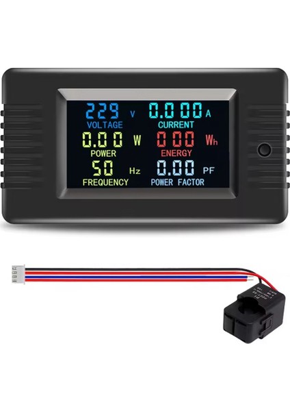 Peacefair PZEM-022-VH Tek Fazlı Ac Volt Amp Ölçer Renk Ekran Renk Ekran Frekans Güç Faktörü Wattmetre Güç Ölçer 100A Açık Ct ile (Yurt Dışından)