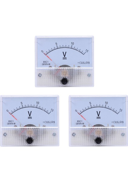 3x 85C1 Ince Ayarlama Kadran Analog Volt Panel Ölçer Dc 0-15V (Yurt Dışından)