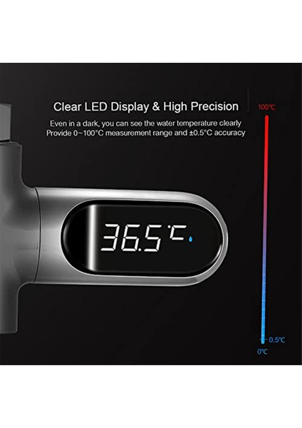 Duş Termometresi LED Dijital Ekran Duş Suyu Termometresi, Banyo Suyu Termometresi (Yurt Dışından) fiyatları