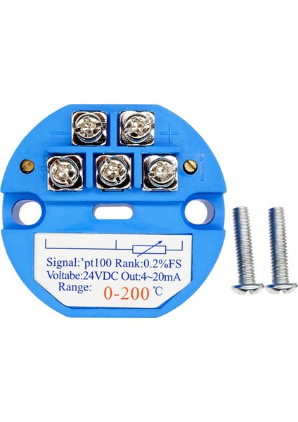 PT100 0-200 Derece Sıcaklık Algılama Verici 4-20MA Çıkış Kafası Monte Sıcaklık Verici (Yurt Dışından)