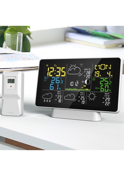 Tuya Wifi Hava Istasyonu 7.5inch Ekran Termometre Higometre Iç Mekan Açık Yağmur/rüzgar Göstergesi Hava Tahmini Us Fiş (Yurt Dışından) indirimleri