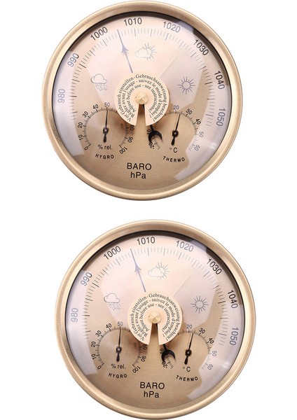 2x Barometre Termometre Higrometre Duvara Montajlı Ev Hava Istasyonu (Yurt Dışından)