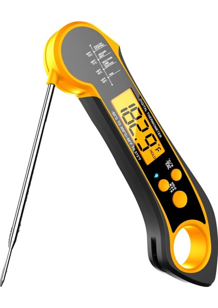 Dijital Et Termometresi, Barbekü Izgarası Için Anında Okuma Yiyecek Termometresi, Sıvılar, Sığır Eti, Hindi ve Yemek Pişirme (Yurt Dışından)