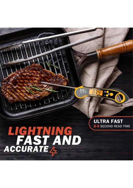Dijital Et Termometresi, Barbekü Izgarası Için Anında Okuma Yiyecek Termometresi, Sıvılar, Sığır Eti, Hindi ve Yemek Pişirme (Yurt Dışından) fırsatları