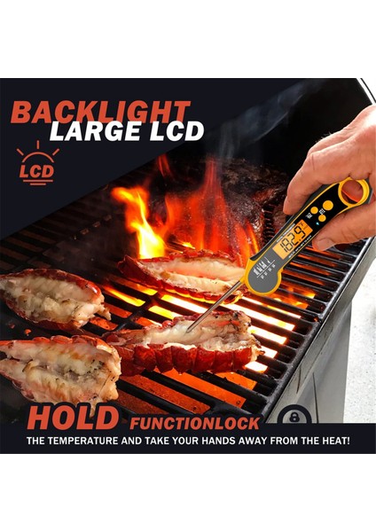 Dijital Et Termometresi, Barbekü Izgarası Için Anında Okuma Yiyecek Termometresi, Sıvılar, Sığır Eti, Hindi ve Yemek Pişirme (Yurt Dışından) indirimleri