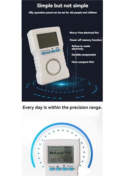 Dijital Sıcaklık Test Cihazı Sıcaklık Izleme Test Cihazı Sıcaklık Monitörü Yüksek Doğruluk Abd Fişi B (Yurt Dışından)