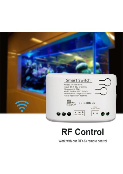 Wifi Akıllı Sıcaklık Nem Sensörü Monitör Anahtarı Akıllı Ana Sayfa Ewelink Uygulama Kontrolü Dc 7-32V (Yurt Dışından)