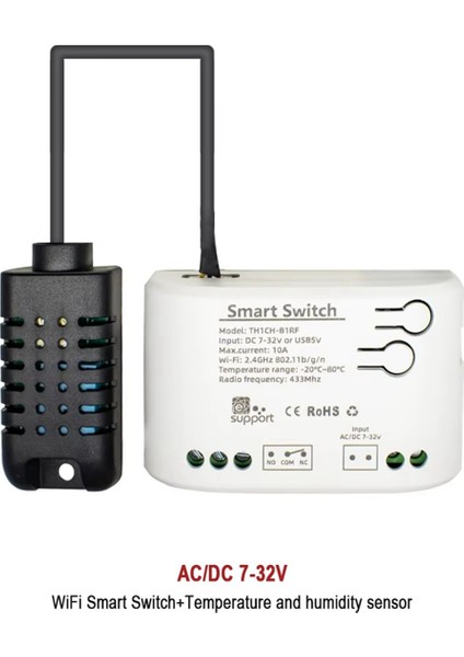 Wifi Akıllı Sıcaklık Nem Sensörü Monitör Anahtarı Akıllı Ana Sayfa Ewelink Uygulama Kontrolü Dc 7-32V (Yurt Dışından) indirimleri
