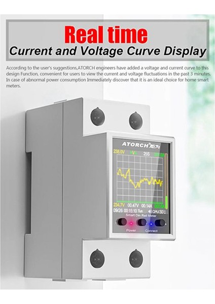 Atorch GR2P Elektrik Ölçer Tuka Ray Güç Enerji Ölçer AC50-320V Dijital Ekran Monitör Voltaj Eğrisi Temel Sürüm Ampermetre (Yurt Dışından) fırsatları