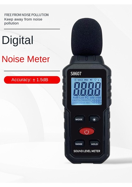 Dijital Ses Seviyesi Ölçer, Sınıf Home Street Için Ses Ölçer, Gürültü Ölçmek Için 30-130DBA Db Ölçer, Gürültü Desibel Okuyucu (Yurt Dışından) fırsatları
