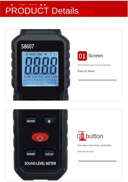 Dijital Ses Seviyesi Ölçer, Sınıf Home Street Için Ses Ölçer, Gürültü Ölçmek Için 30-130DBA Db Ölçer, Gürültü Desibel Okuyucu (Yurt Dışından) indirimleri