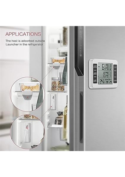 Kablosuz Buzdolabı Termometresi Dijital Dondurucu Termometre Sıcaklık Monitörü Kapalı Dış Mekan Için 2 Sensörle (Yurt Dışından) fırsatları