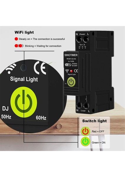 Sinotimer Wifi Aşırı Gerilim ve Yetersiz Voltaj Koruyucusu Fotovoltaik Çift Yönlü Enerji Ölçer Kwh Ölçüm Zamanı Anahtarı (Yurt Dışından)