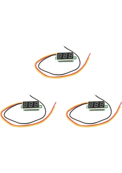 3x Mini Dijital Voltmetre Dc 0-100V LED Panel Voltaj Metre 3 Düzenli 3 Kırmızı Kırmızı (Yurt Dışından)