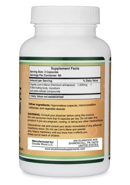Lions Mane Mushroom 500MG 120 Capsule fiyatları